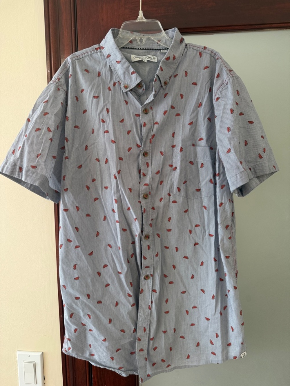 Sovereign Code Light Blue Short-Sleeve Button-Down with Watermelons
